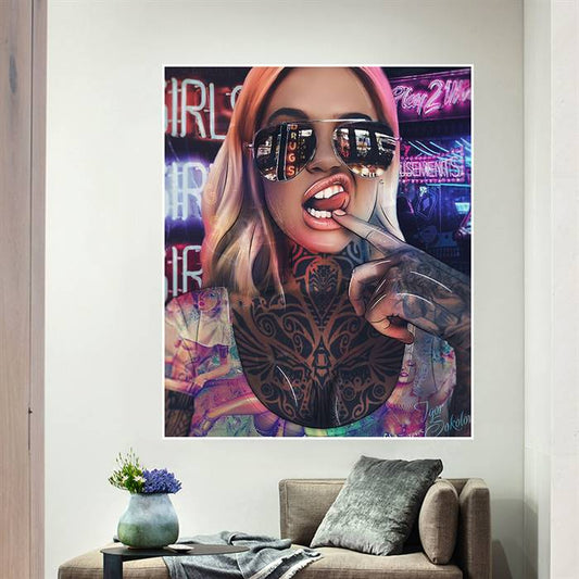 Tattoo girl canvas