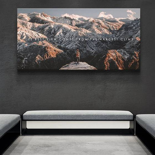 The best view comes from the hardest climb canvas