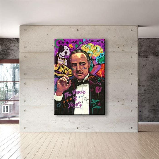 The Godfather graffiti canvas