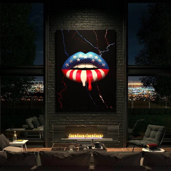 USA lips canvas