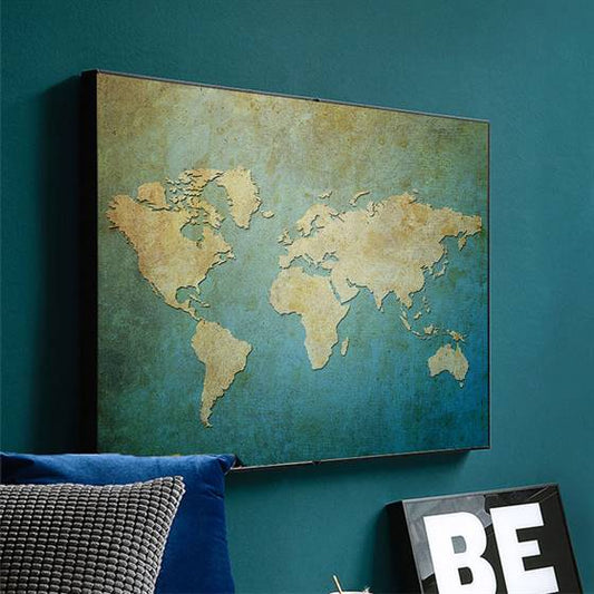 Vintage world map canvas