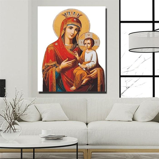 Virgin Mary and baby Jesus canvas