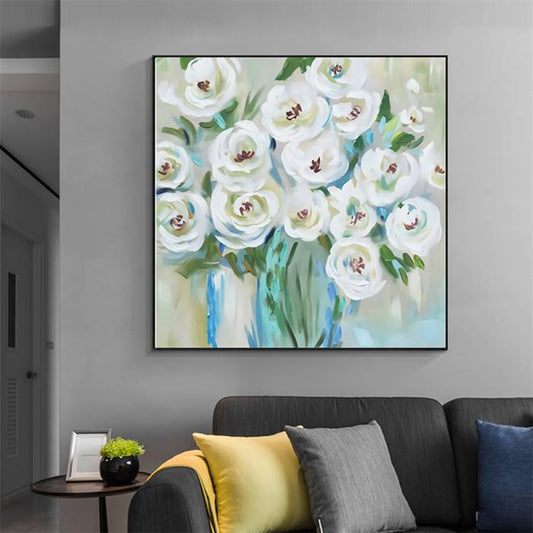 White flowers canvas
