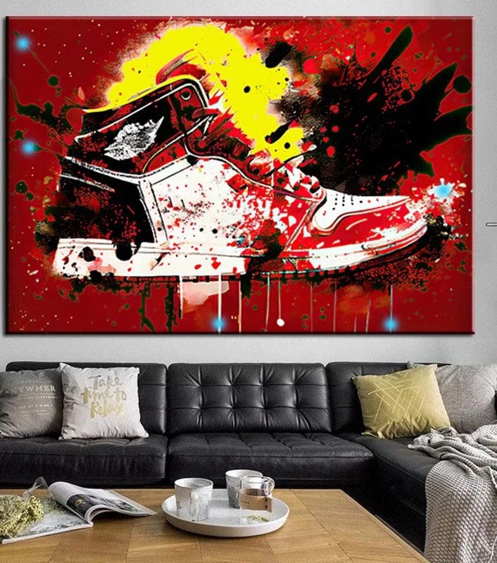 Air 1 RED Grafitti canvas