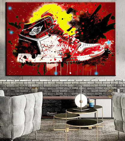 Air 1 RED Grafitti canvas