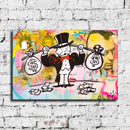 Alec Monopoly - Money lifting canvas