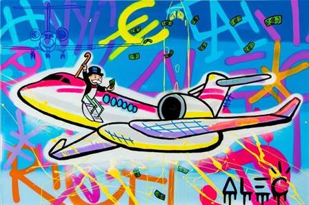 Alec Monopoly - Private jet canvas