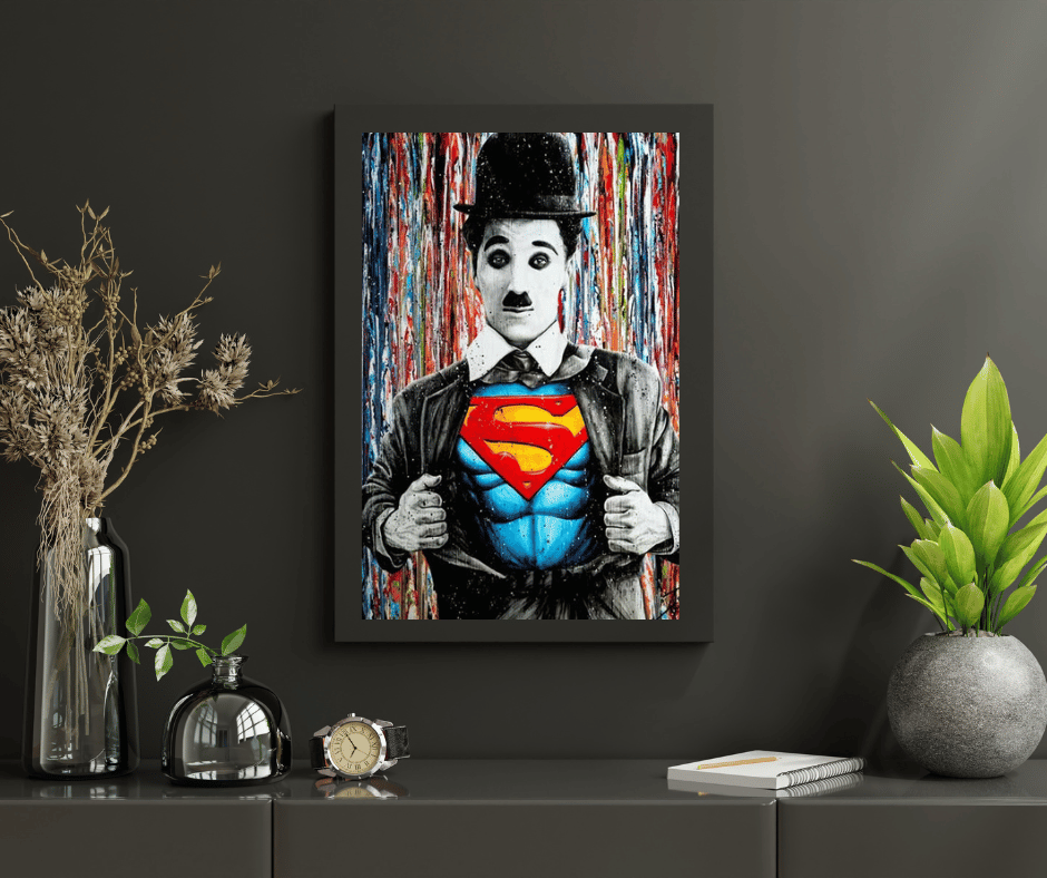 Chaplin x Superman canvas