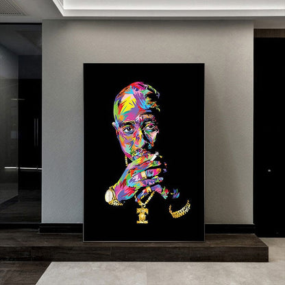 Colorful Tupac Shakur canvas