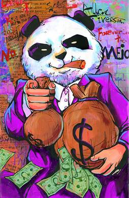Don Panda (purple) canvas