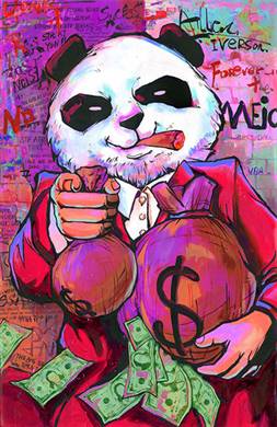 Don Panda (red) canvas