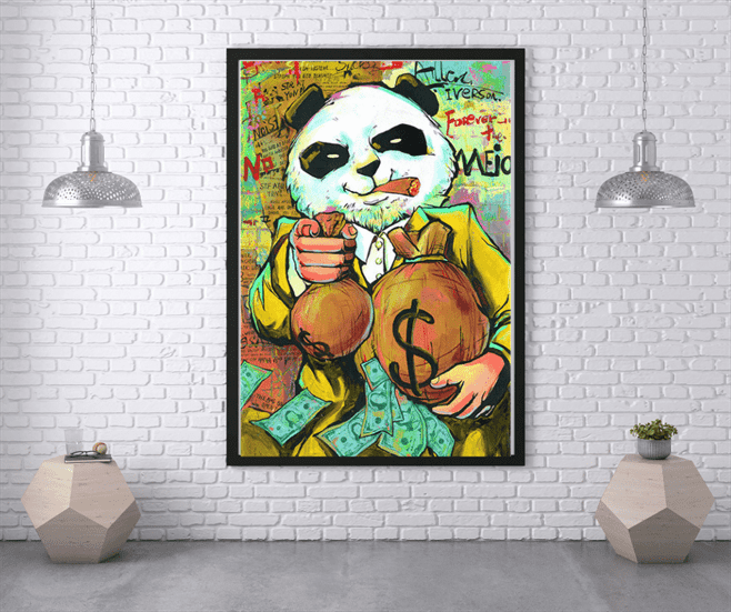 Don Panda (yellow) canvas
