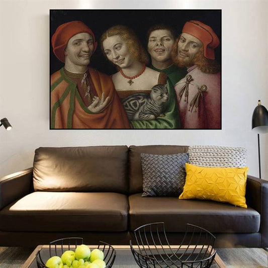 Giovanni Paolo Lomazzo - Tre uomini con una donna canvas