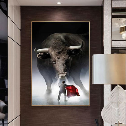 Mighty bull canvas