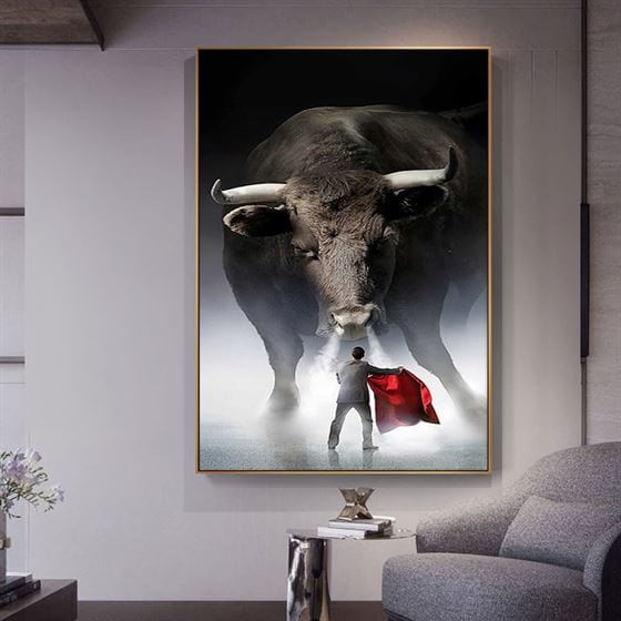 Mighty bull canvas