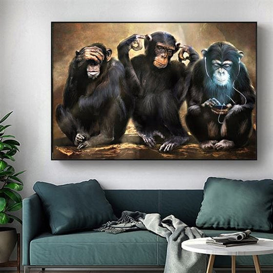 Monkey friends canvas