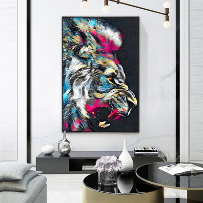 Roaring lion canvas