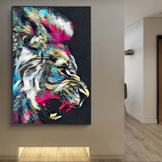 Roaring lion canvas