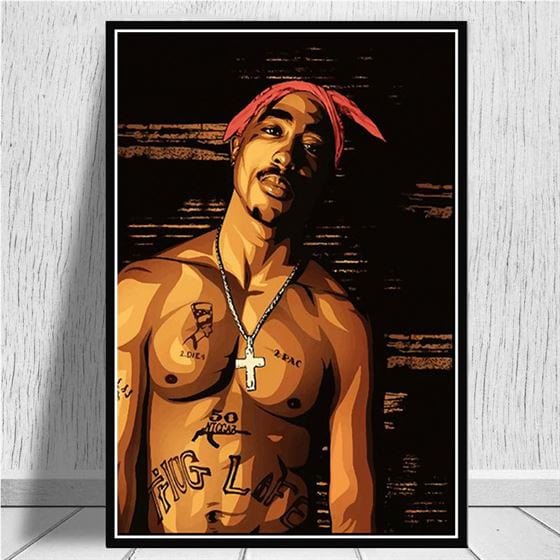 Shirtless Tupac canvas