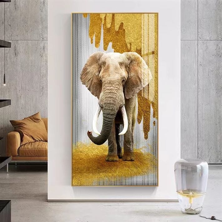 African Elephant Crystal Porcelain painting