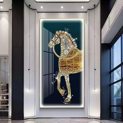 Ancient Warhorse Crystal Porcelain painting