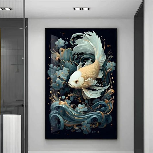 Arowana Fish Crystal Porcelain painting