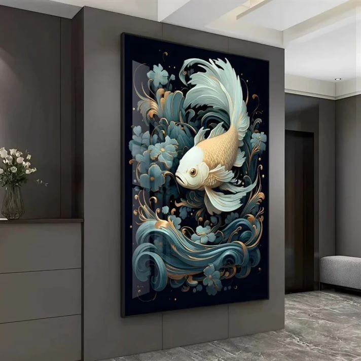 Arowana Fish Crystal Porcelain painting