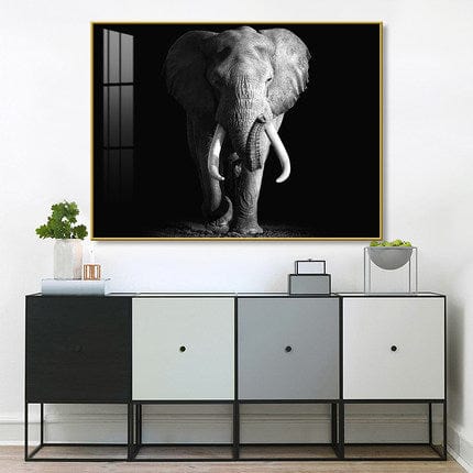 Black & White Elephant Crystal Porcelain painting