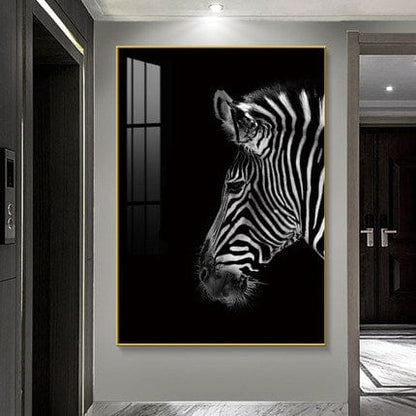 Black & White Zebra Crystal Porcelain painting