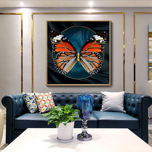 Butterfly Blaze Crystal Porcelain painting