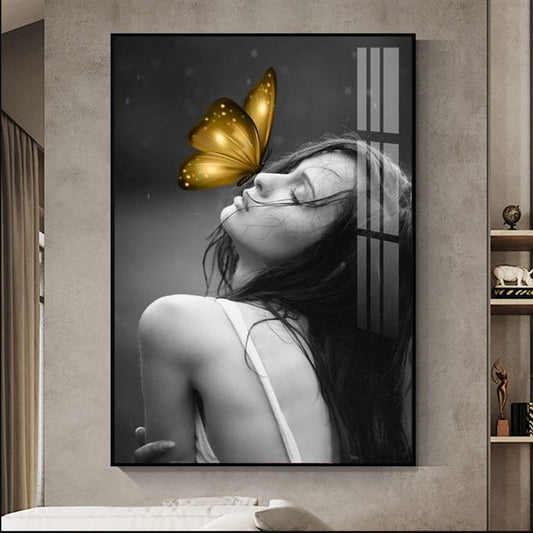 Butterfly Kiss Crystal Porcelain painting