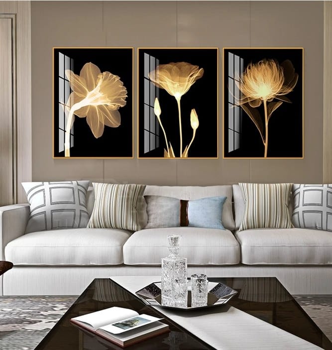 Floral Glow Crystal Porcelain painting Trio