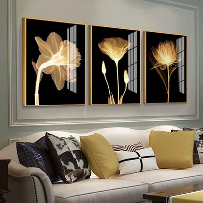 Floral Glow Crystal Porcelain painting Trio