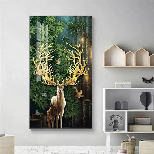 Forest Antlers Crystal Porcelain painting