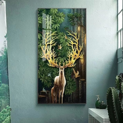 Forest Antlers Crystal Porcelain painting