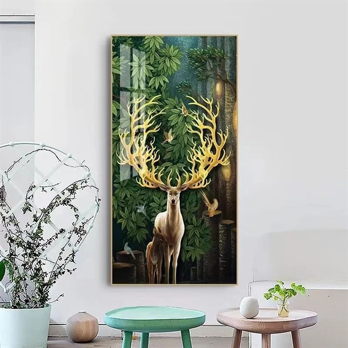 Forest Antlers Crystal Porcelain painting