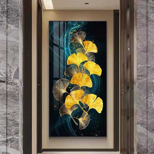 Glorious Ginkgo  Crystal Porcelain painting