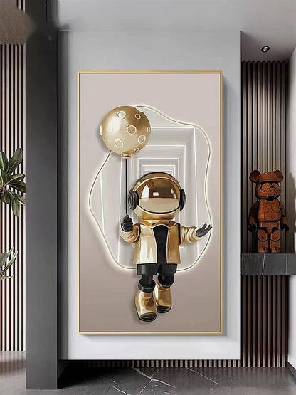 Golden Space Cadet Crystal Porcelain painting