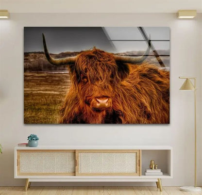 Highland Cow Crystal Porcelain painting