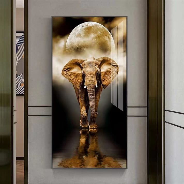 Luminous Elephantt Crystal Porcelain painting