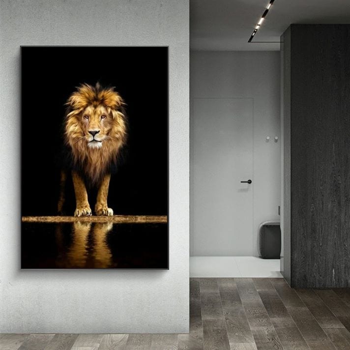 Majestic Lion Crystal Porcelain painting