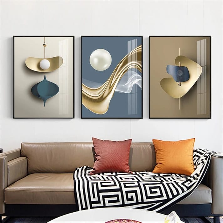 Minimalist Masterpiece Crystal Porcelain painting Trio