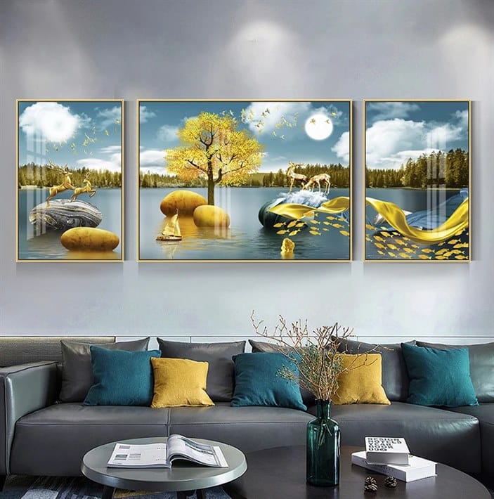 Nordic DreamScape Crystal Porcelain painting Trio