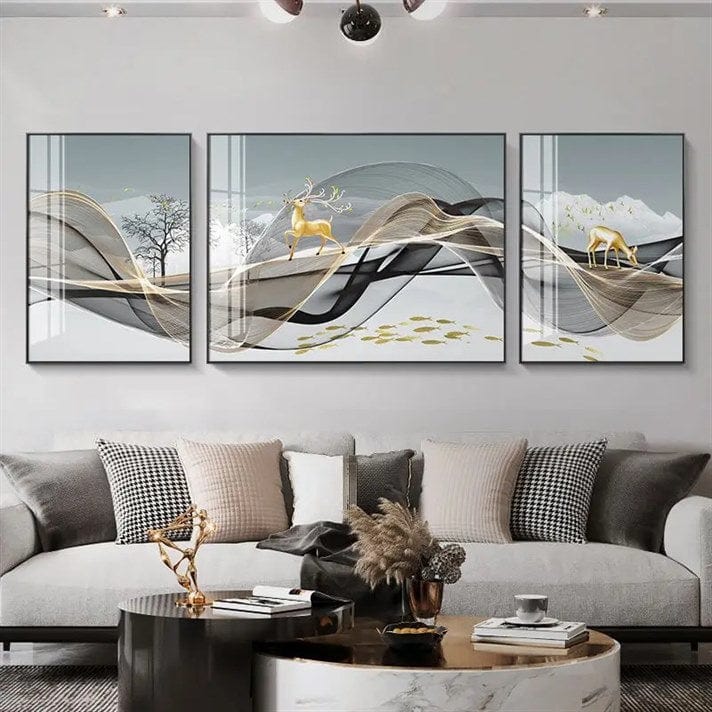 Nordic Vista Crystal Porcelain painting Trio