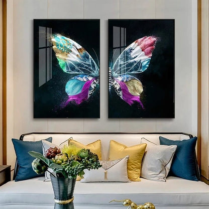 Rainbow Wings Beauty Crystal Porcelain painting Duo