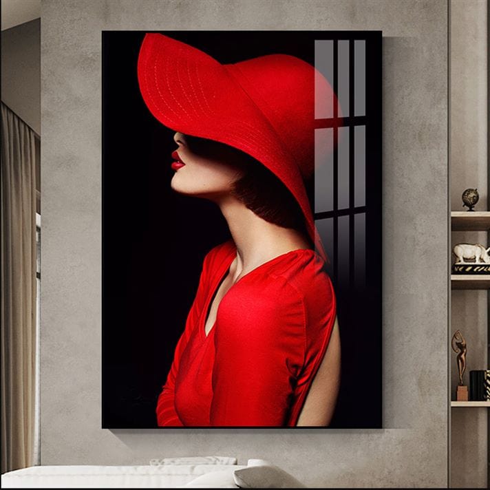 Red Ensemble Elegance Crystal Porcelain painting