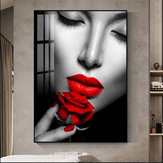 Ruby Kisses Crystal Porcelain painting