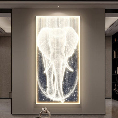 Shiny White Elephant Crystal Porcelain painting