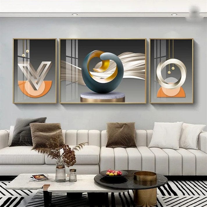 Simple Elegance Crystal Porcelain painting Trio