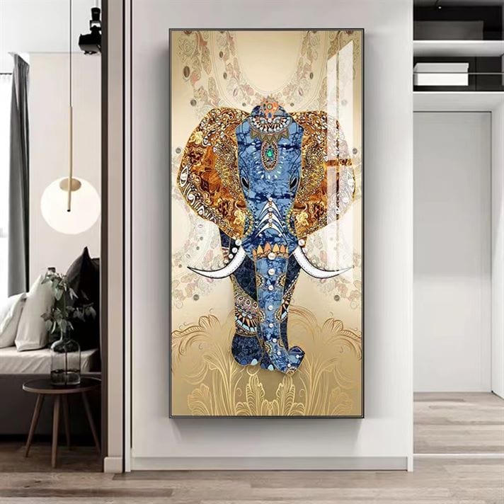 Sparkling Elephant Crystal Porcelain painting